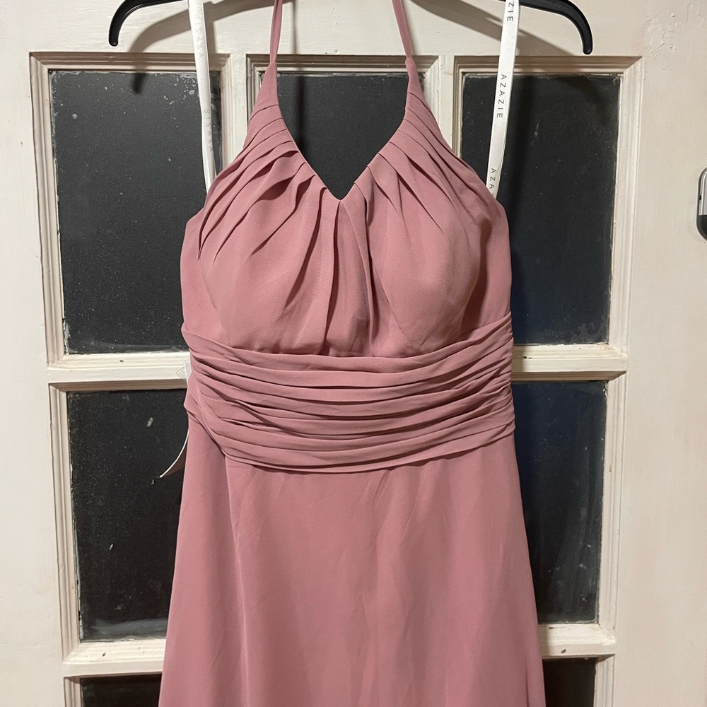 Azazie Strapless Mauve Gown